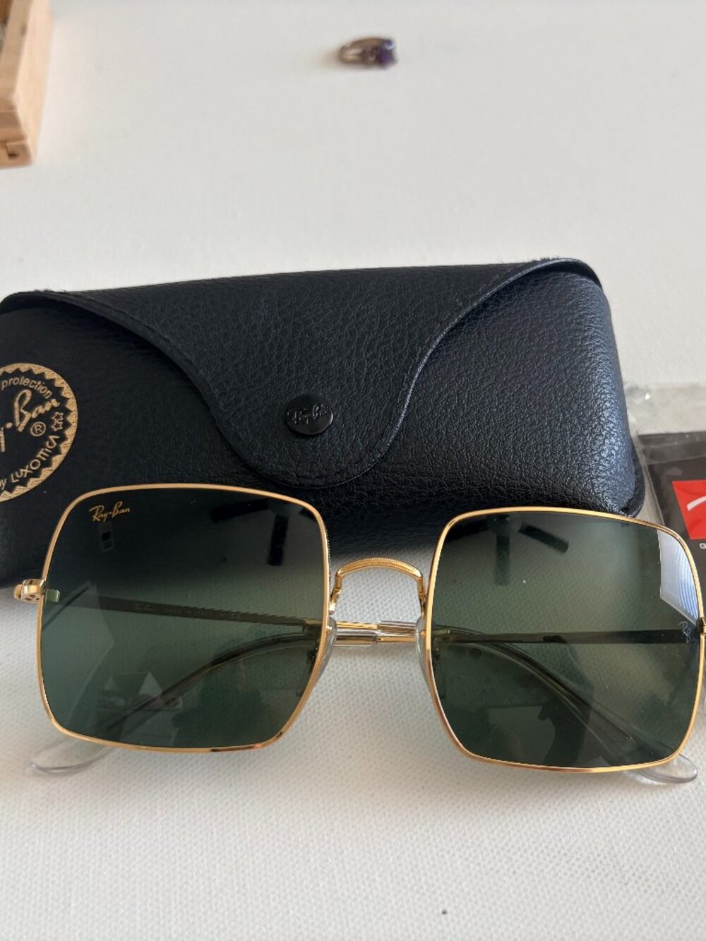 Ray-Ban RB1971 Square Sunglasses in Gold w/ G-15 Green Lenses / Mint Condition